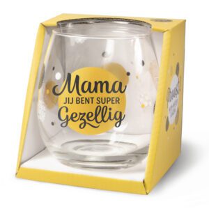 Water -wijn glas Mama jij bent super gezellig 450ml