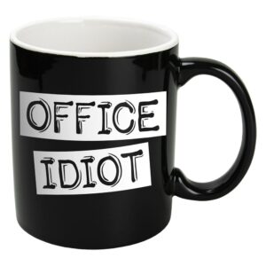 Black & White Mugs - Office-Idiot-Black
