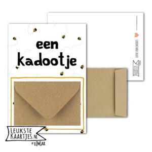 Geldkaart met mini Envelopje -> Kadootje – No:14 (Bijtjes-vliegend)