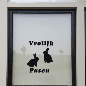 Raamsticker Vrolijk Pasen nr1 (herbruikbaar) (div kleuren)