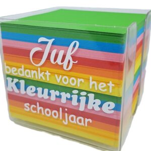 Memoblok Bedankt juf voor het kleurrijke schooljaar
