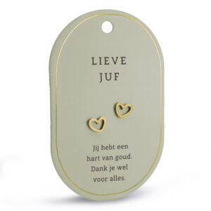 Oorbellen -Lieve Juf - Goud