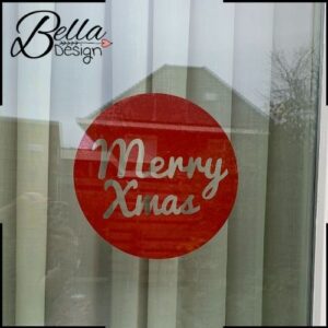 Kerst Cirkel Merry Xmas  (herbruikbaar)(div kleuren)