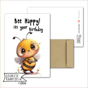 Bijen Bees – Nr 05 (BEE Happy! Its your birthday – Schattige bij met grote ogen)