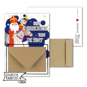 Geldkaart met Envelopje -> Sinterklaas – No: 16 (Berichtje van Sint-met Post)