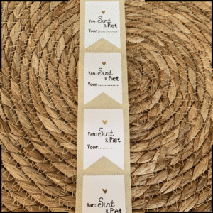 Sinterklaas sticker vaantje * Van Sint & Piet, voor * 10 stuks