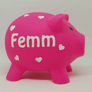 Spaarvarken gepersonaliseerd Roze